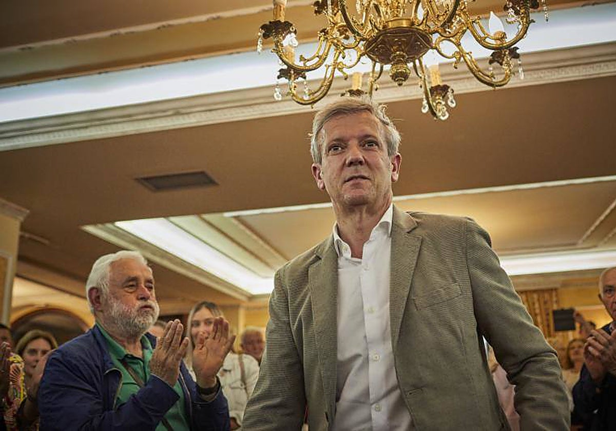 Alfonso Rueda, en un acto de la campaña electoral del 28M