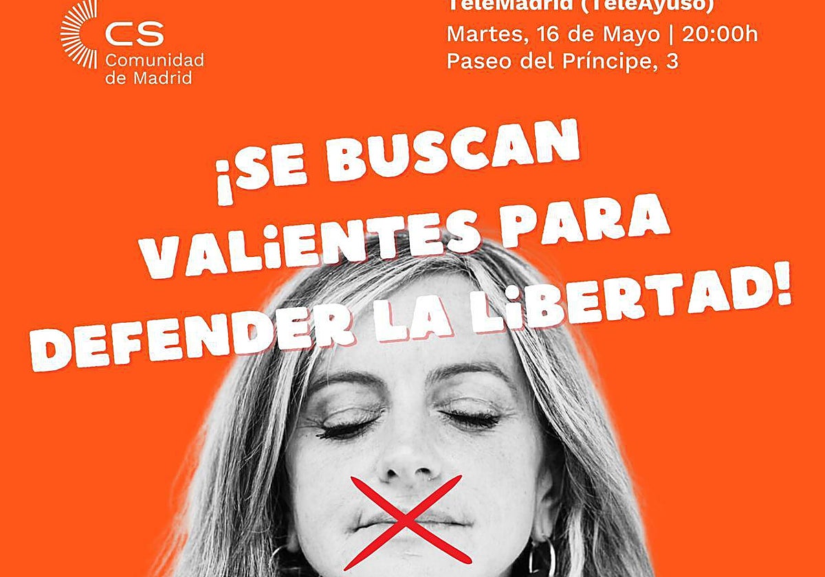 Cartel convocando a la concentración este martes a las puertas de Telemadrid