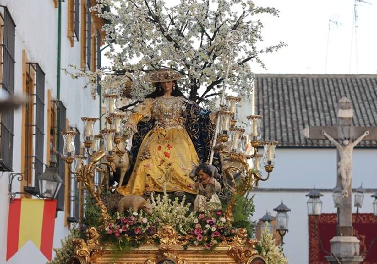 La Divina Pastora de Capuchinos, durante su procesión de 2022