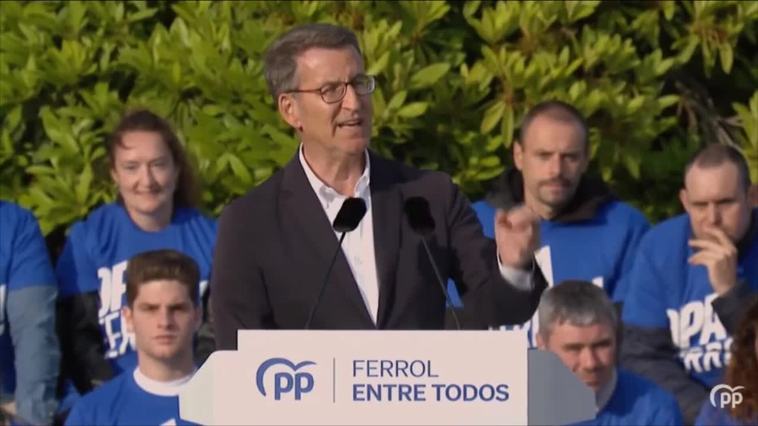 Feijóo ataca de nuevo a Sánchez con Bildu: "España no se arrodilla"