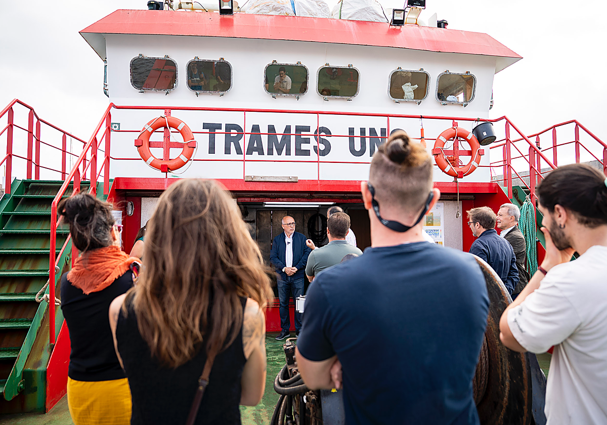 Morales en su visita en el puerto de taliarte