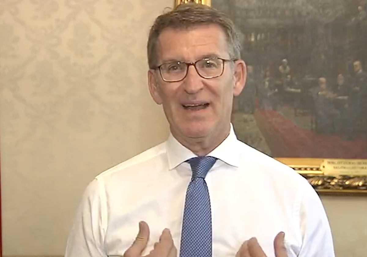 Alberto Núñez Feijóo en el video enviado a Manuel Barón