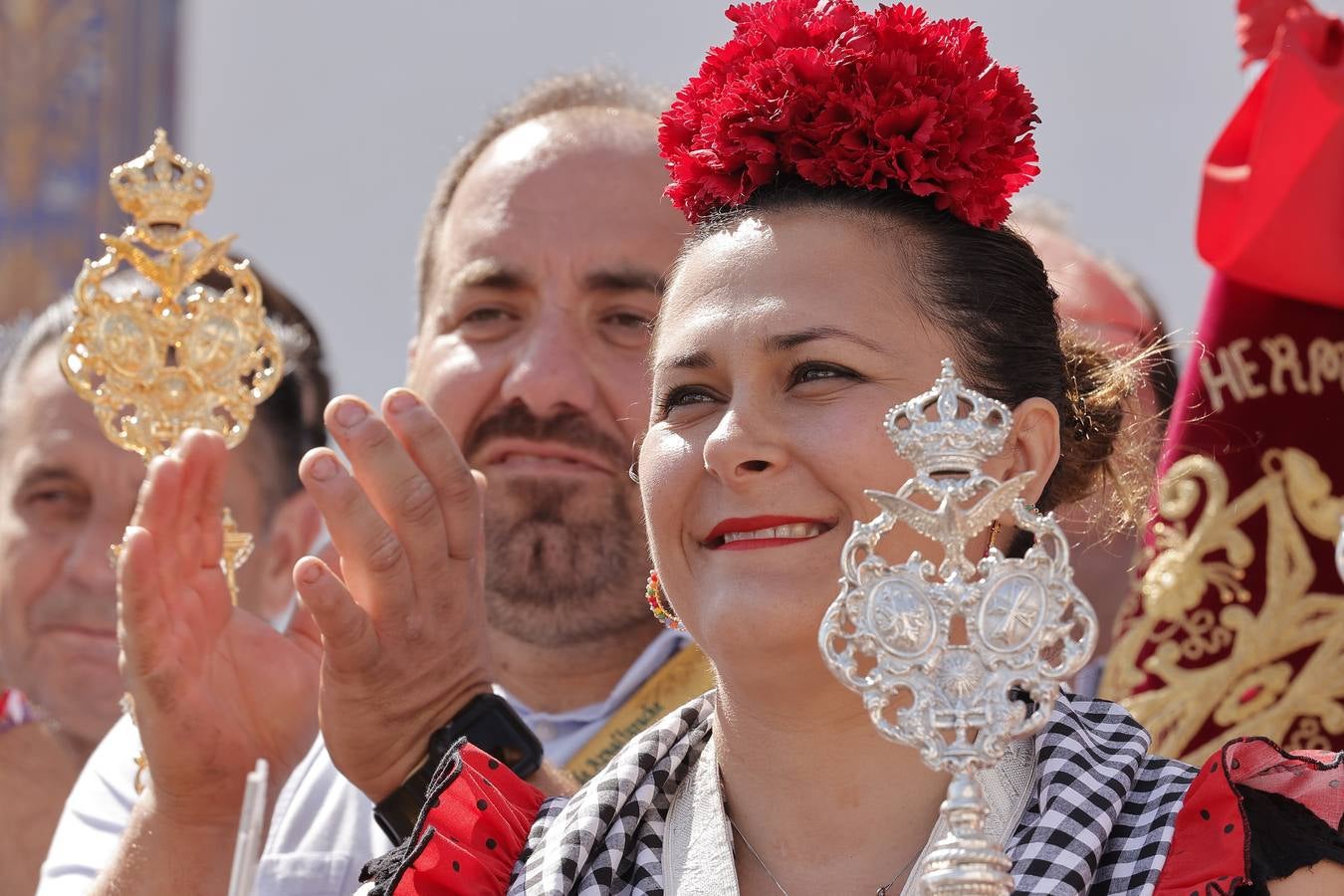 Ambiente del paso de algunas hermandades del Rocío por Villamanrique de la Condesa