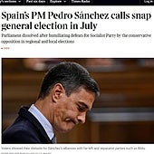 «Humillante derrota», «reacción récord»... Así informa la prensa internacional sobre el adelanto electoral de Pedro Sánchez