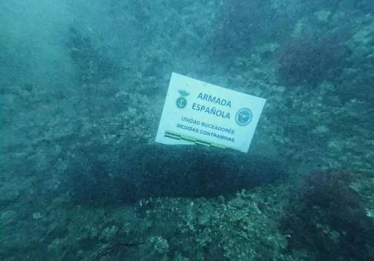 Imagen de uno de los proyectiles intervenidos por la Armada en el puerto de Valencia