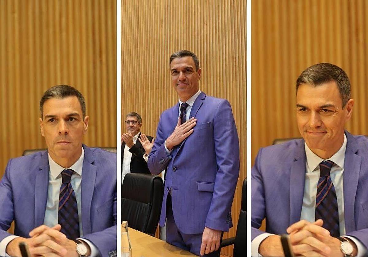 Golpes de pecho y manos cruzadas: los gestos que delatan a un Sánchez «incómodo»