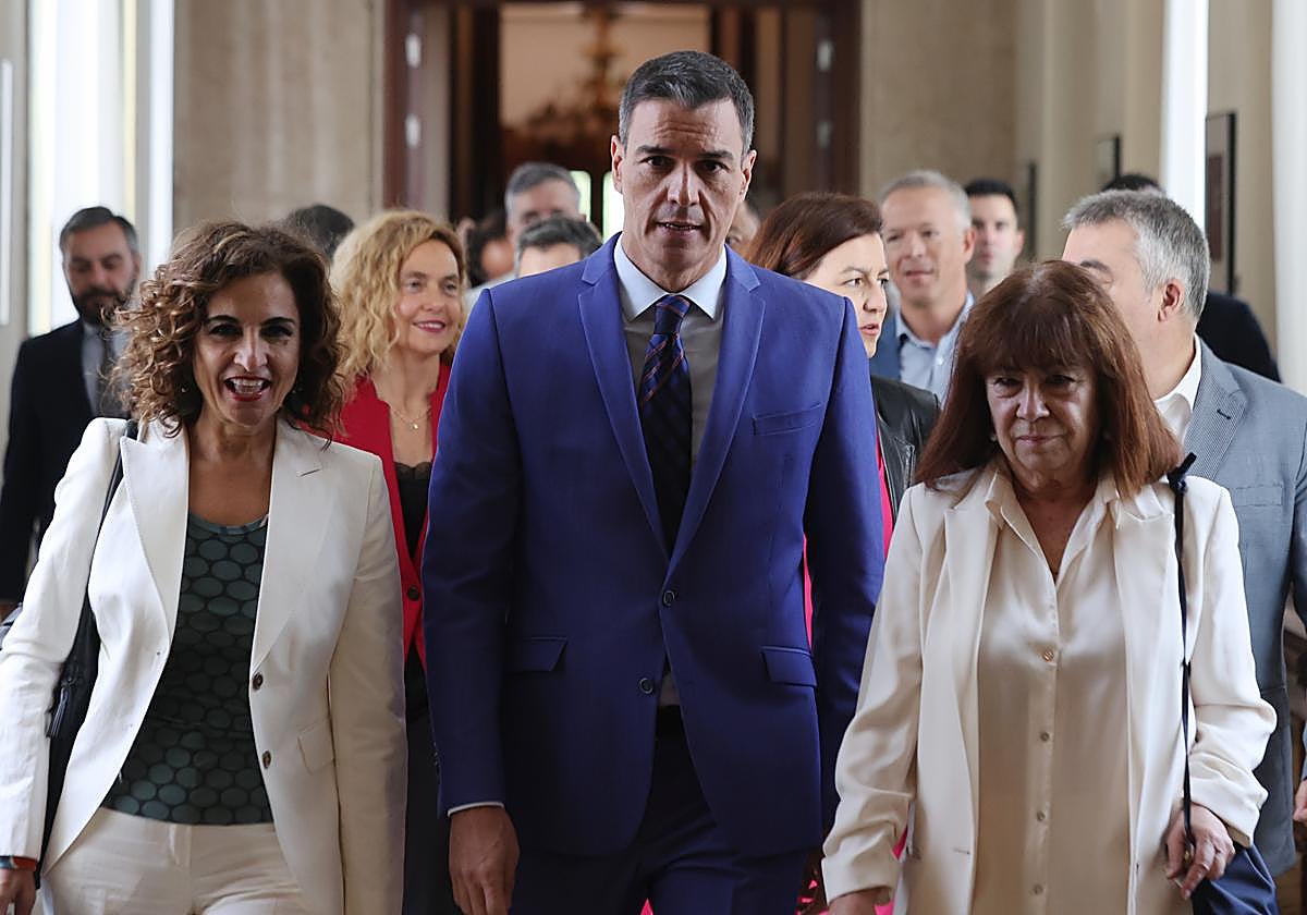 El presidente del Gobierno, Pedro Sánchez, esta mañana