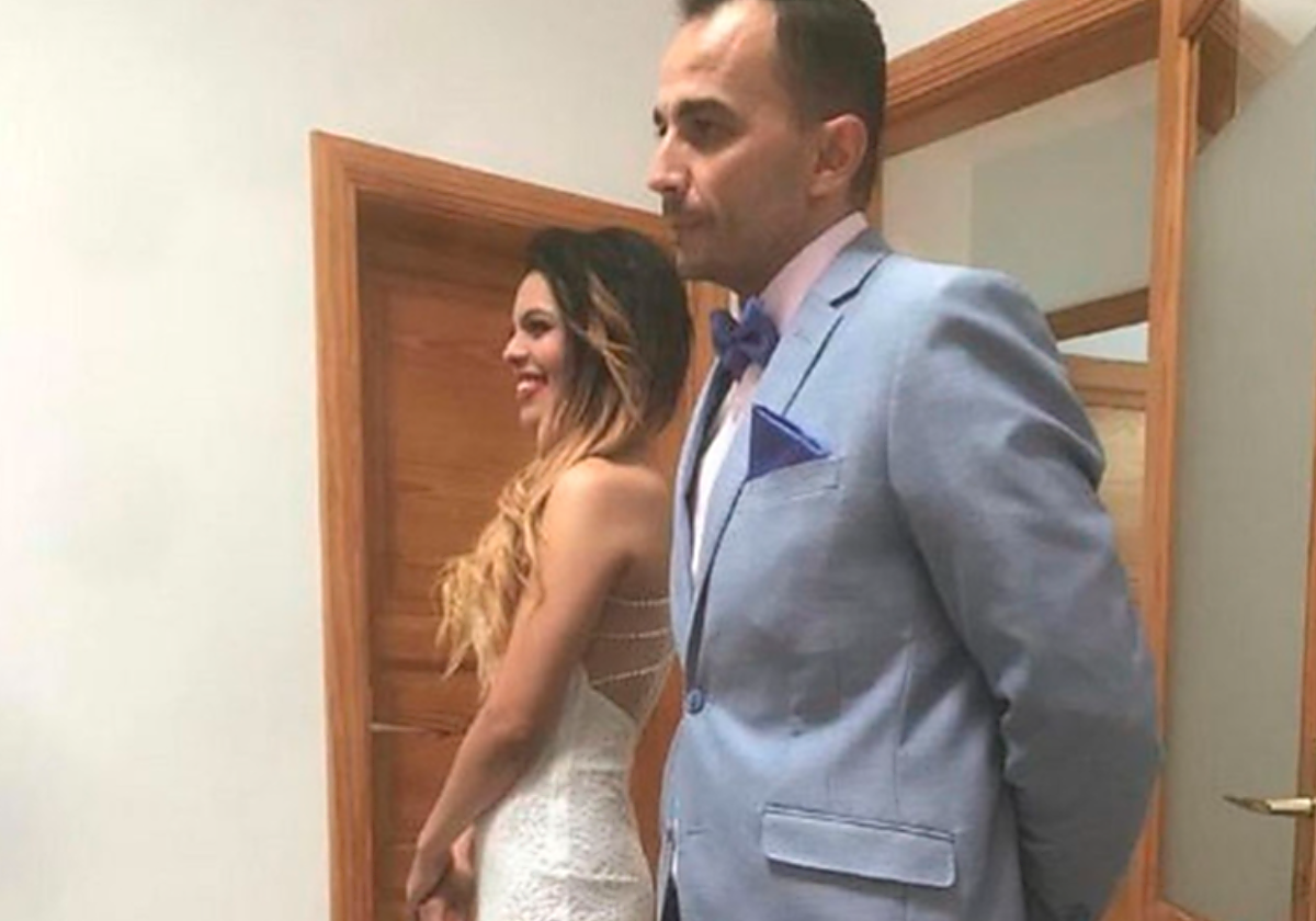 Romina Celeste y su presunto asesino el día de su boda