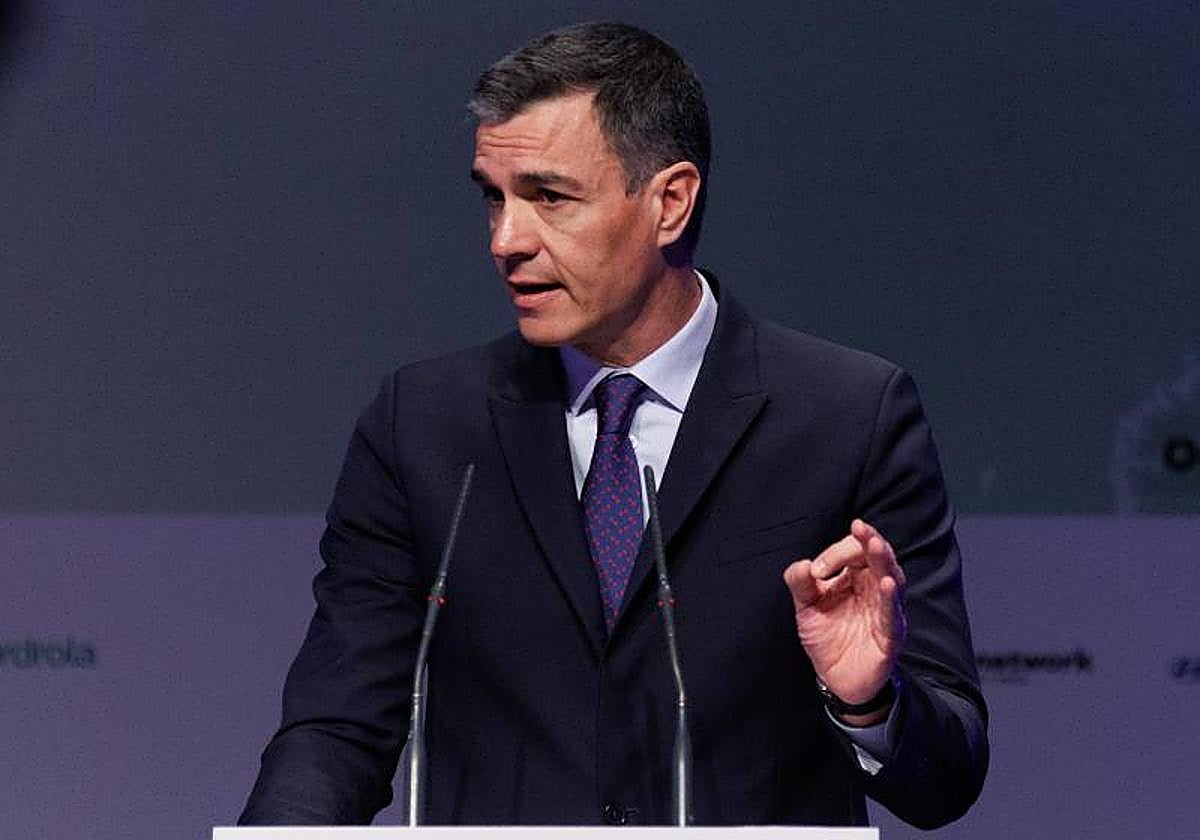 El presidente del Gobierno, Pedro Sánchez, durante un acto este lunes