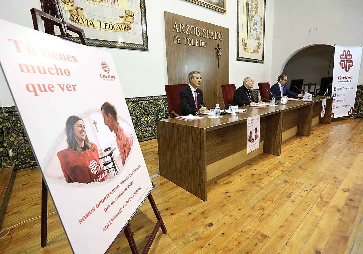 Rueda de prensa del arzobispo de Toledo donde ha presentado los datos de gestión de Cáritas