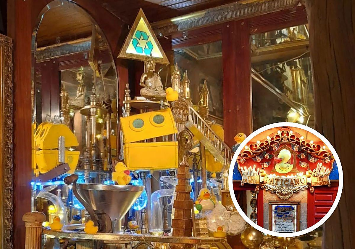 Altar y fachada de la 'Iglesia Patólica'