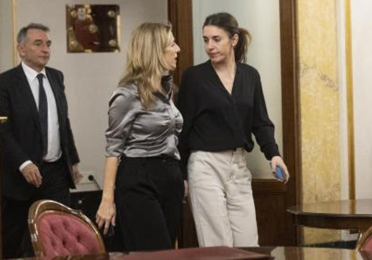 La vicepresidenta y líder de Sumar, Yolanda Díaz, quiso darle un puesto de salida a la ministra de Igualdad, Irene Montero, en su proyecto