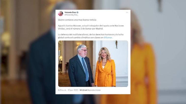 El embajador de España ante la ONU, número dos de Sumar por Madrid