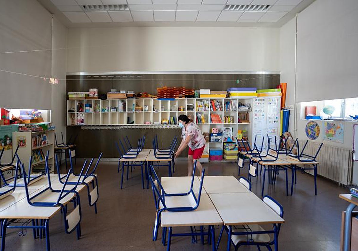 Imagen de archivo de un aula de un centro educativo en Valencia