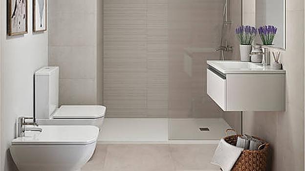 Infografía del baño de una de las vivienda de la promoción Gran Capitán Homes de Neinor