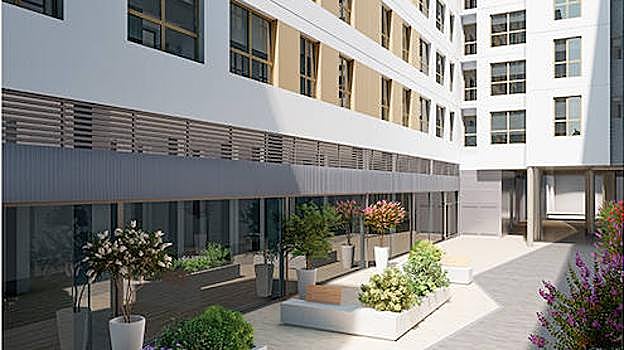 Infografía del interior de la promoción Gran Capitán Homes de Neinor