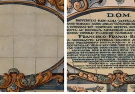La Consejería de Cultura, crítica con la Universidad de Valladolid por «ocultar» el nombre de Franco en un azulejo de 1944