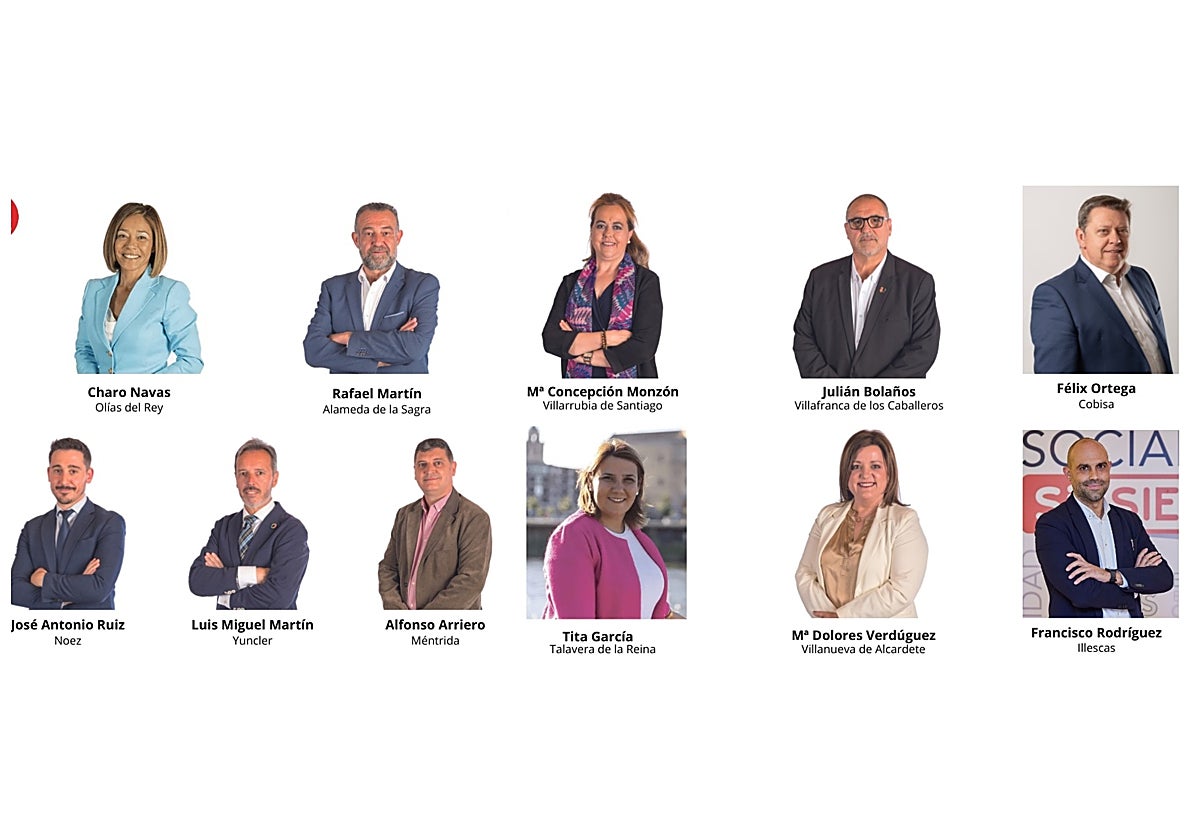 Miembros del Grupo Socialista que representarán al PSOE en la Diputación de Toledo