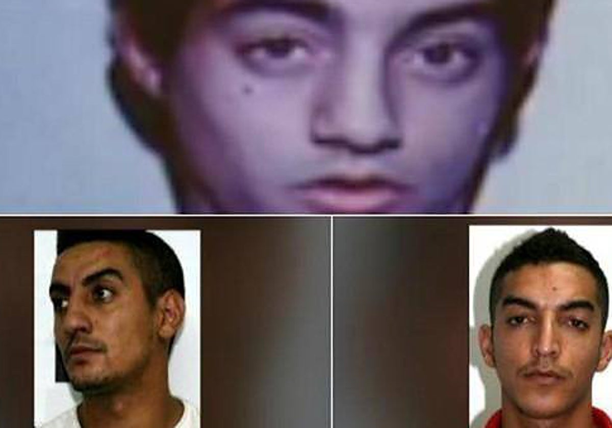 En la parte superior, David Bote Vargas; debajo, sus hermanos Óscar y Félix