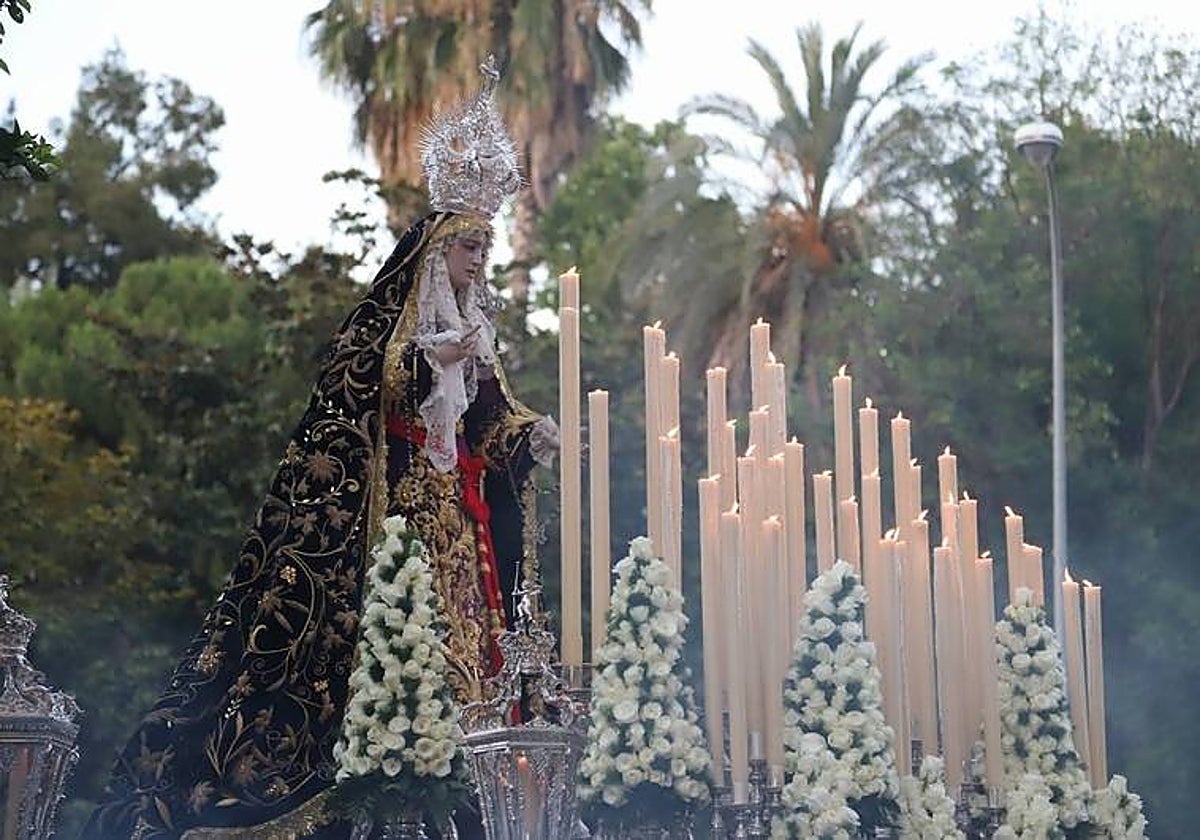 La Virgen de la Quinta Angustia, durante la salida extraordinaria del pasado 16 de junio
