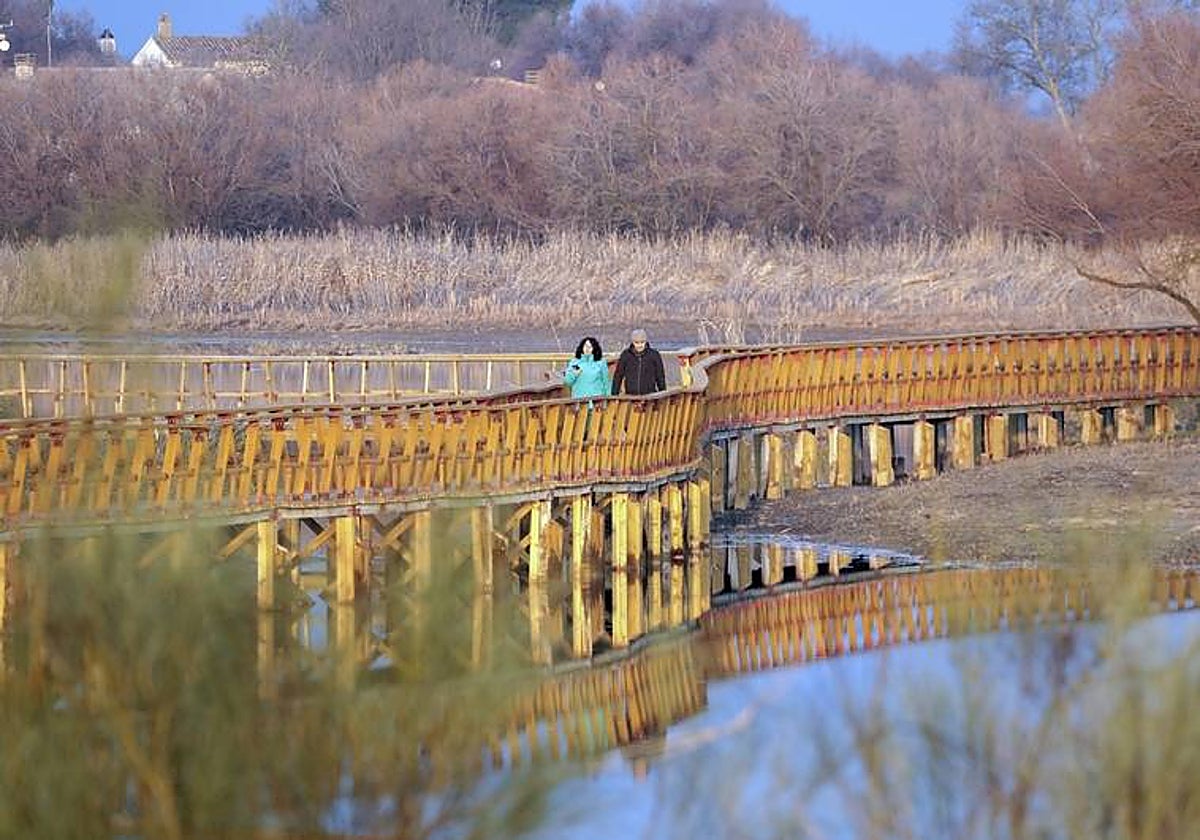Dos visitantes, en el Parque Nacional de Las Tablas de Daimiel