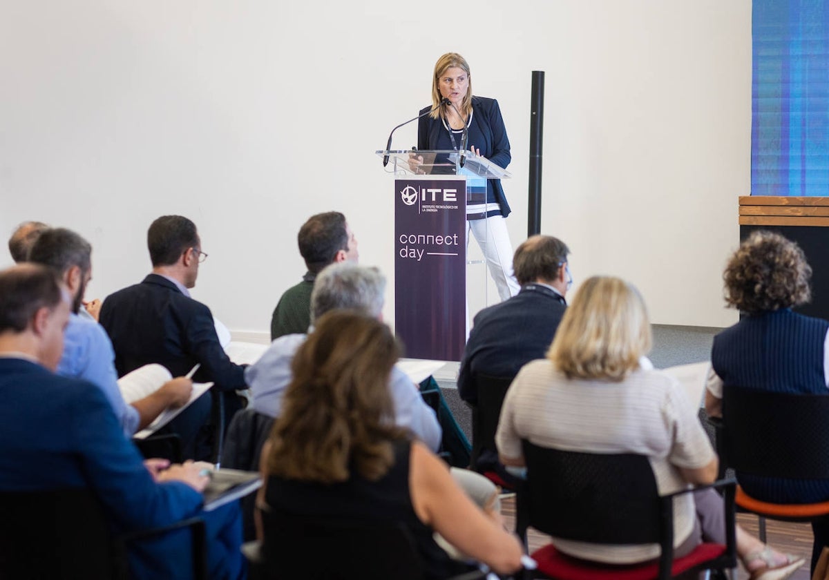 Imagen de la directora general del ITE, Marta García, durante la presentación de resultados de 2022