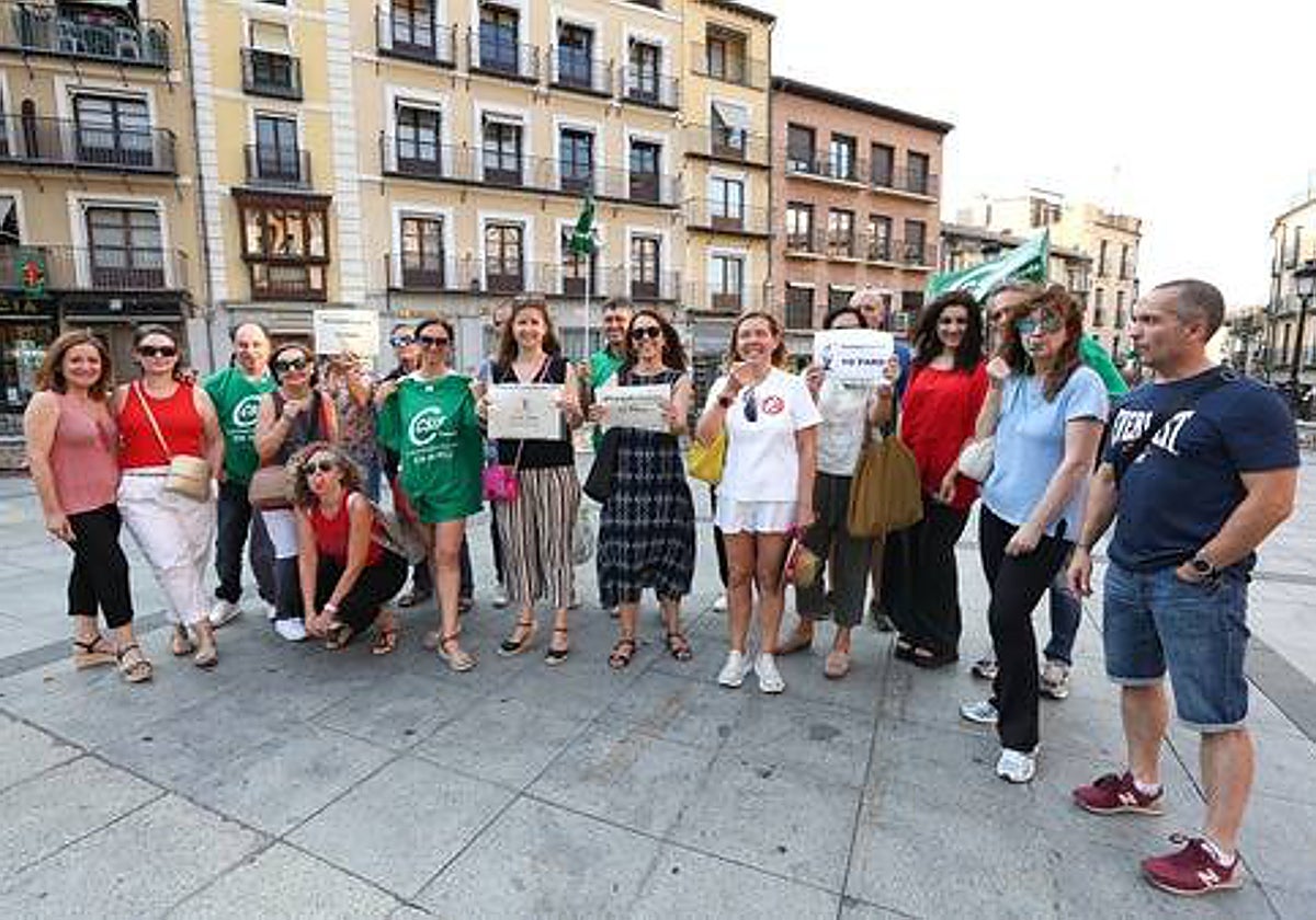 Los funcionarios de Justicia, este jueves por la tarde en Zocodover