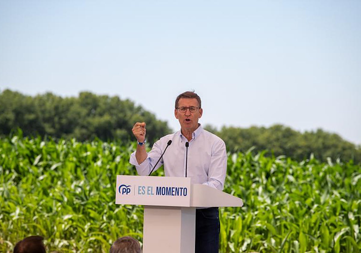 Alberto Núñez Feijóo, esta mañana, en Lérida