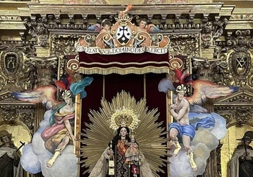 La Virgen del Carmen de San Cayetano de Córdoba ya luce su colorido dosel de estreno