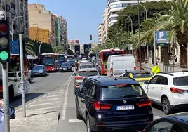 Cortes de tráfico en Alicante: caos circulatorio por el cierre de carriles para renovar el frente litoral de la ciudad