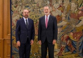 Felipe VI recibe en el palacio de la Zarzuela al presidente del Consejo de la UE