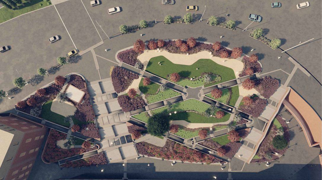 Vista aérea de los futuros accesos a la marquesina histórica