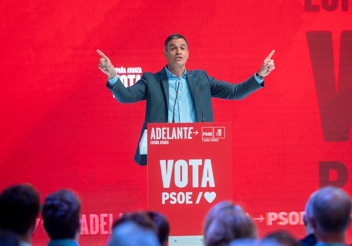 Pedro Sánchez en la presentación del programa electoral del PSOE