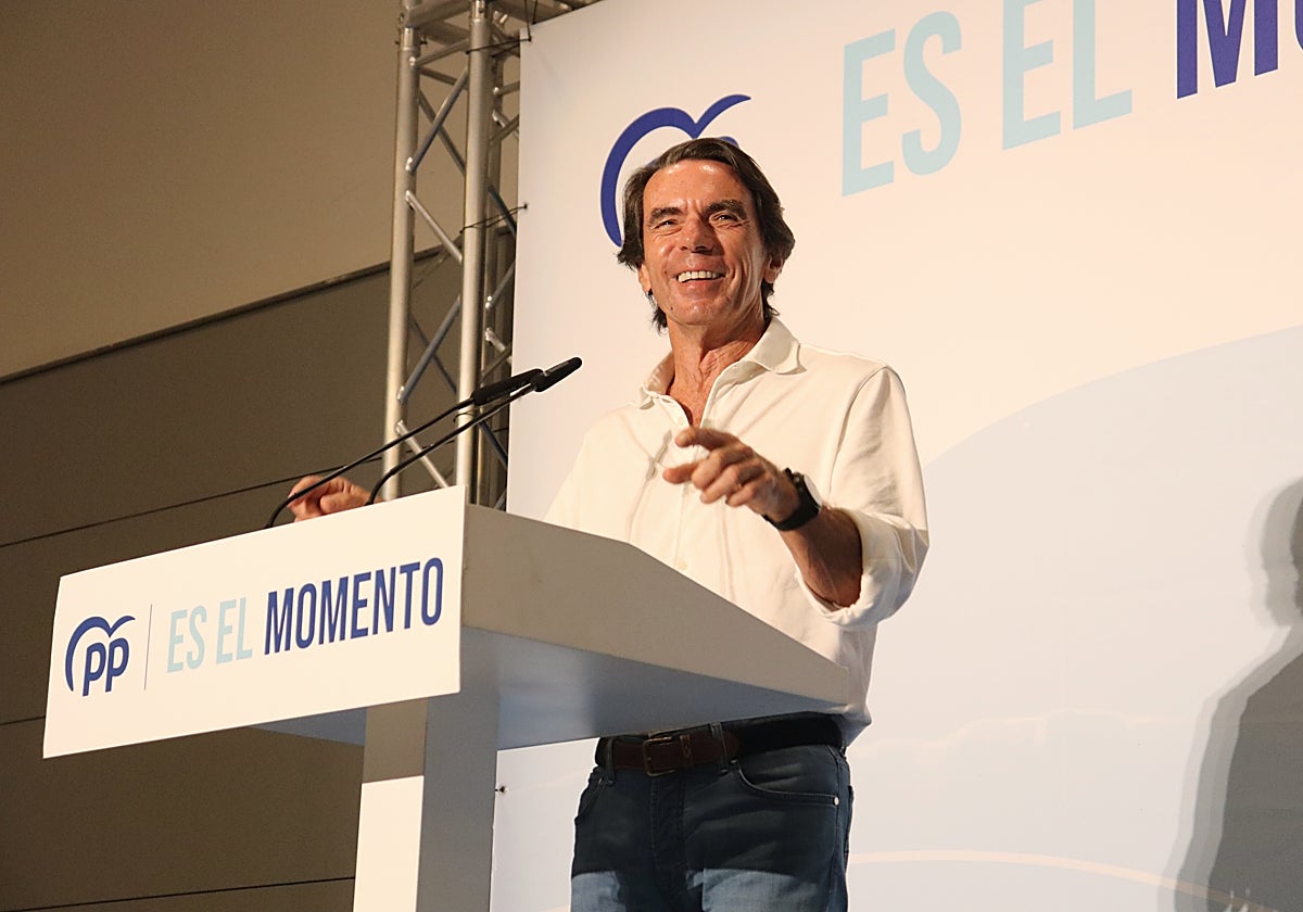 El expresidente del Gobierno, José María Aznar, en el acto celebrado este sábado en Málaga