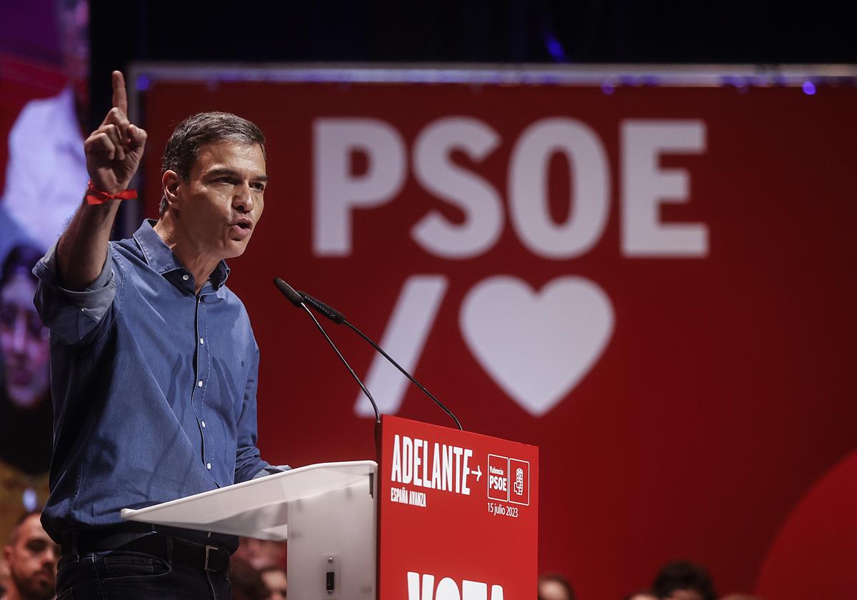 Pedro Sánchez en la presentación del programa electoral del PSOE