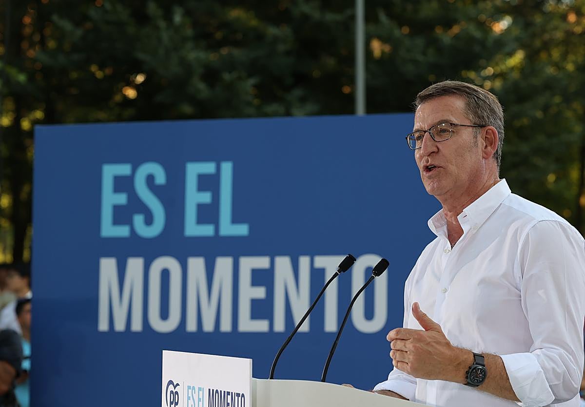 Alberto Núñez Feijóo en la presentación de su programa electoral