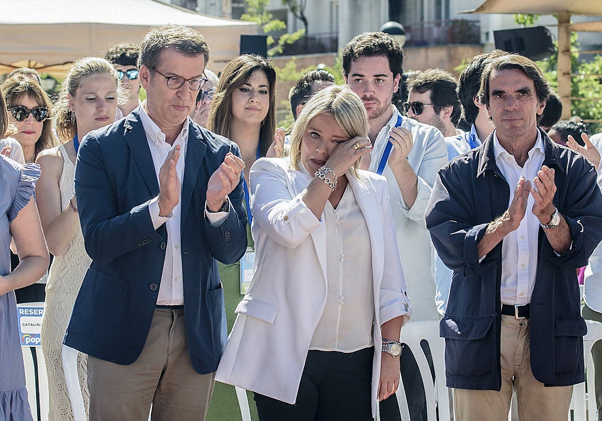 Núñez Feijóo y Aznar junto a Marimar Blanco en el homenaje a Miguel Ángel Blanco con motivo del 25 aniversario de su secuestro y asesinato por ETA