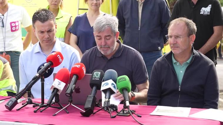 Clavijo asegura que las condiciones para la extinción del incendio de La Palma son "favorables"