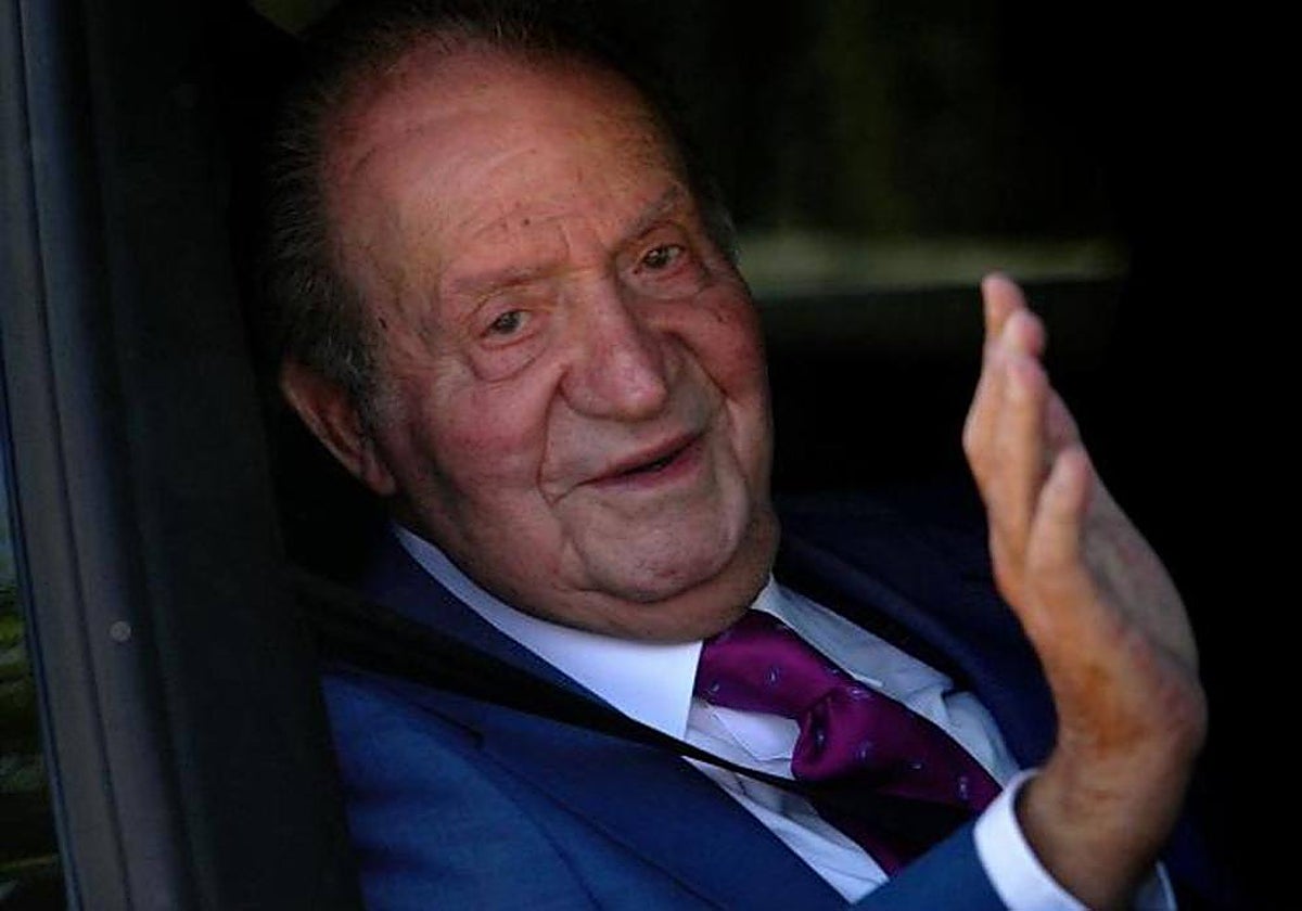 Don Juan Carlos, a su llegada al Palacio de la Zarzuela en mayo de 2022