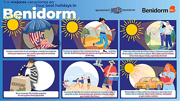 Cartel con recomendaciones a los turistas en esta campaña informativa