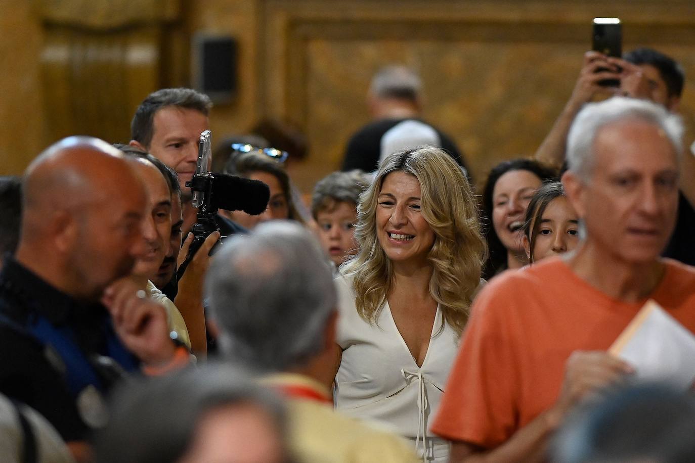 La vicepresidenta del Gobierno español, ministra de Trabajo y Economía Social y candidata de la alianza de izquierda radical Sumar, Yolanda Díaz, ha votado en Madrid 