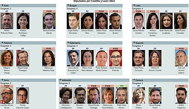 Diputados electos por Castilla y León
