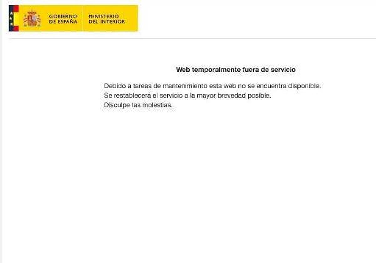 La web de Interior, caída durante el ataque este domingo de elecciones generales