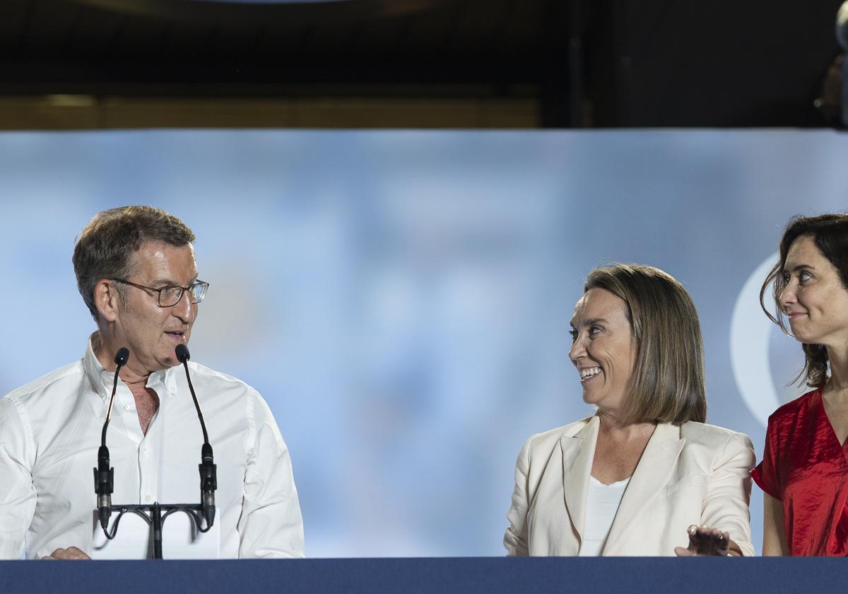 Alberto Núñez Feijóo, Cuca Gamarra e Isabel Díaz Ayuso
