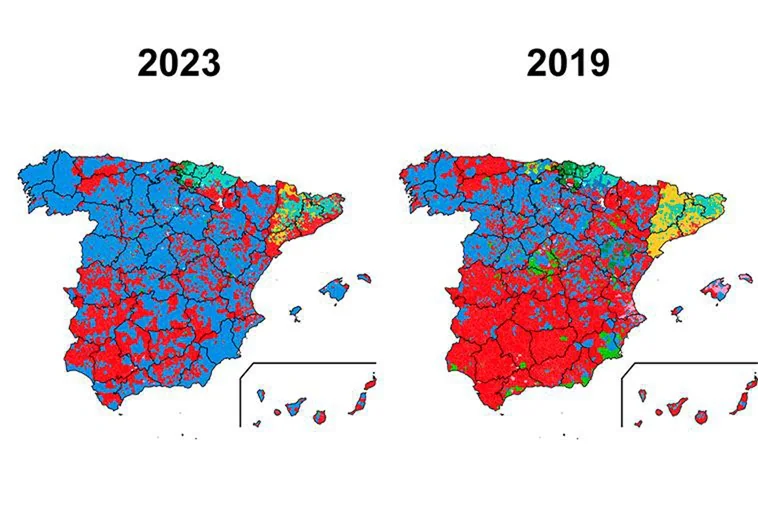 Mapa De Los Resultados De Las Elecciones Generales Del 23j Por Municipios