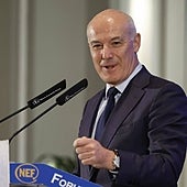 El presidente de GAD 3, este lunes en un desayuno informativo en Madrid