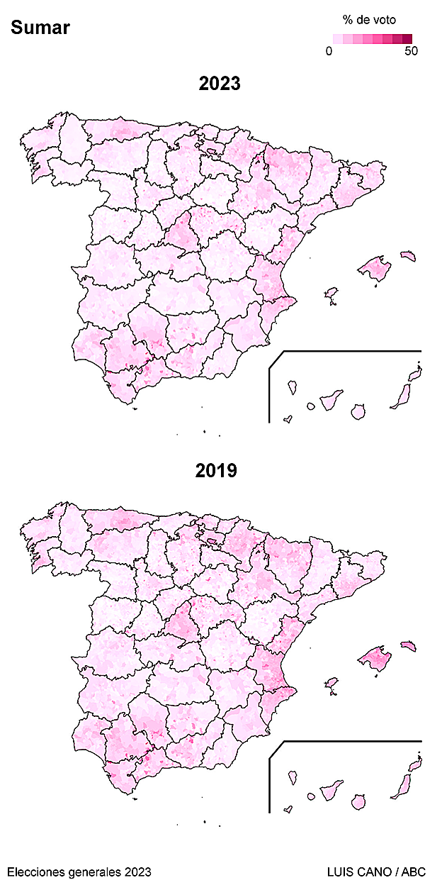El caladero de los partidos el 23J: PP y PSOE se nutren de las caídas de Vox y Sumar