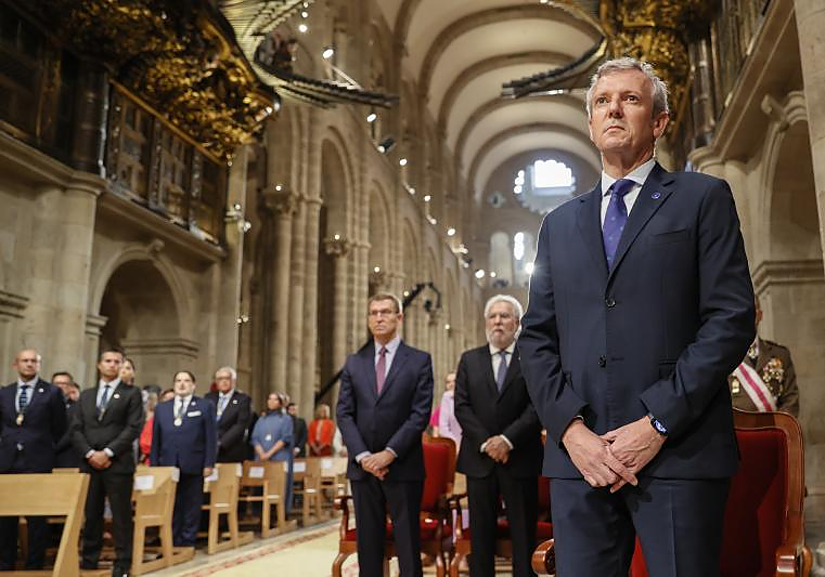 Alfonso Rueda durante la Ofrenda Nacional al Apóstol