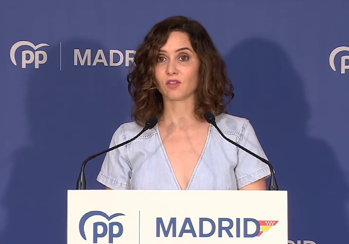 La presidenta madrileña, Isabel Díaz Ayuso, en la Junta Directiva autonómica del PP