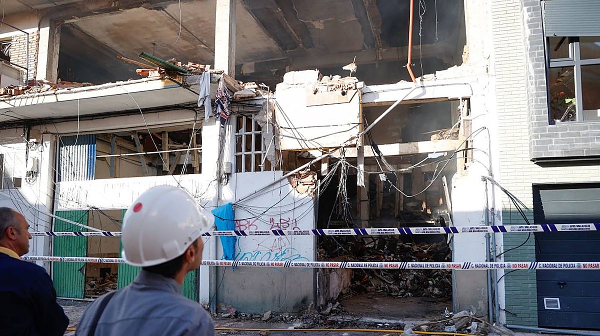 Estado en el que ha quedado el inmueble de la calle Goya, en Valladolid